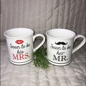 Engagement/wedding mugs Soon to be his/her MR. & MRS. 10 oz mugs Home essentials